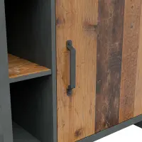 Estantería Weston 75 cm con puertas, cajón y 5 estantes pino old style