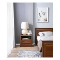 Mesita de noche Kent 56 cm con cajón castaño