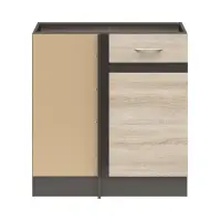 Mueble de cocina bajo de rincón Junona Line izquierdo roble sonoma esquinero 100x60 cm