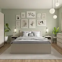 Armario de puertas correderas Tetrix 220 cm con espejo cachemira