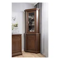 Cómoda de esquina Kent 60 cm con puertas y cajón castaño