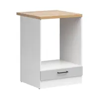 Mueble de cocina para horno encastrable Junona Line 60 cm gris claro brillo con encimera