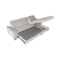 Sofá rinconera derecho Aguda convertible con arcón beige