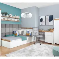 Estantería Holten 98 cm con puertas y 4 estantes blanca