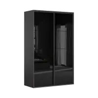 Шафа-купе Flex 150 см графіт/чорний глянець