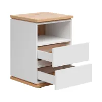 Mesita de noche Yamael 45 cm con cajones blanca