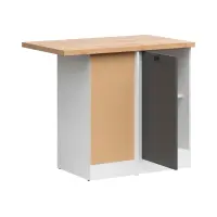 Armario de cocina inferior de esquina Junona Line izquierdo grafito con encimera ocupa el rincón 100x60 cm