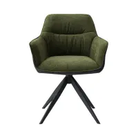 Silla tapizada Akita giratoria verde-negro