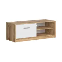 Mueble RTV Matos 118 cm con puertas y estante roble wotan/blanco