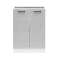 Armario de cocina inferior Junona Line 60 cm gris claro brillo