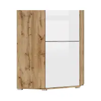 Armario de esquina Zele 78x78 cm roble wotan/blanco brillo