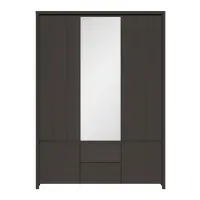 Armario de cinco puertas Kaspian 153 cm con espejo y cajones wenge