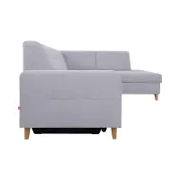 Угловой диван правосторонний Lars раскладной с ящиком серый