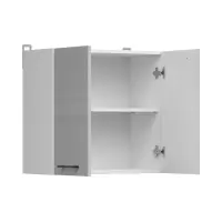 Armario de cocina superior Junona Line 60 cm de dos puertas gris claro brillo