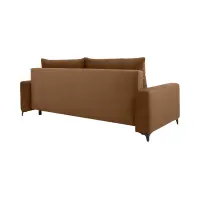 Sofá de tres plazas Kamari convertible con arcón de terciopelo marrón