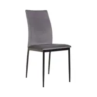 Silla tapizada Weyer de terciopelo gris
