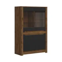 Vitrina Ruso 104 cm con 4 puertas roble april/negro mate