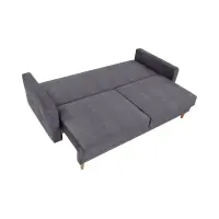 Sofá de tres plazas Torent convertible de terciopelo gris