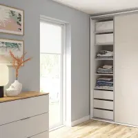 Armario de puertas correderas Flex 120 cm con espejo blanco/cachemira