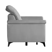 Sofá de tres plazas Doria convertible de terciopelo gris