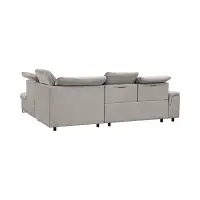 Sofá rinconera derecha Aragon convertible con reposacabezas y asiento regulables beige