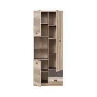 Bookcase Malcolm 80 cm with 3 doors 2 drawers and 2 shelves canyon monument oak