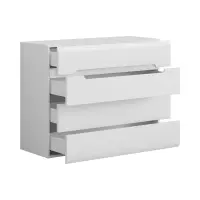 Cómoda Azteca Trio 105 cm con 4 cajones blanco brillo