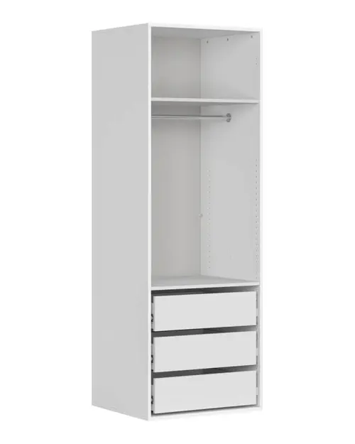 Armario de dos puertas Flex 75 cm con espejo blanco brillo