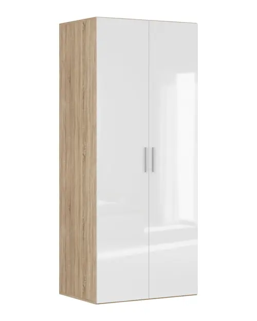 Two-door wardrobe Flex 100 cm white gloss