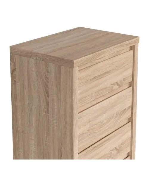Cómoda Kaspian 56 cm con 5 cajones roble sonoma