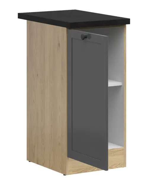 Armario bajo de cocina Junona Line 40 cm izquierdo grafito con encimera