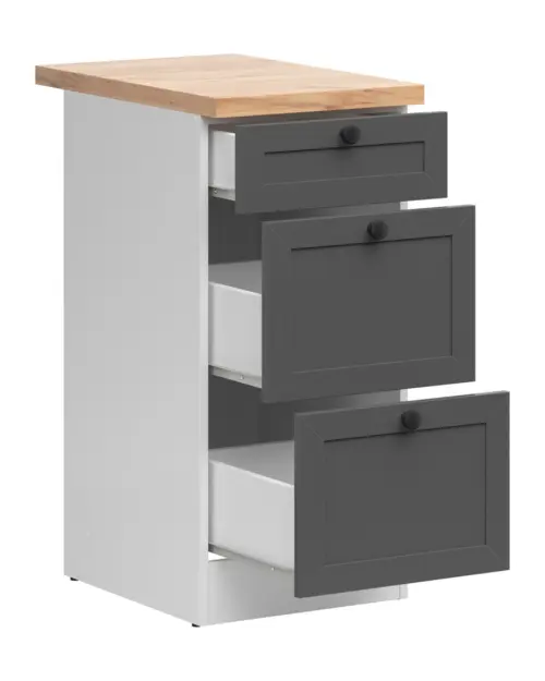 Mueble de cocina inferior Junona Line 40 cm con cajones grafito con encimera