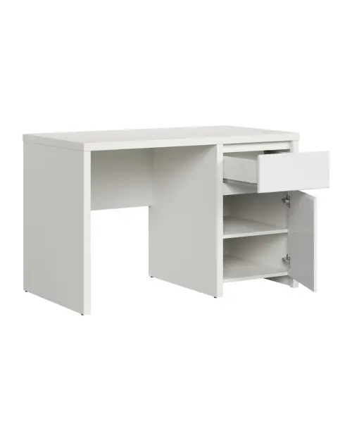 Escritorio Kaspian 120 cm con puerta y cajón blanco
