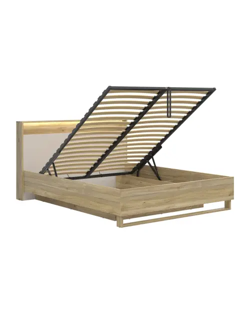 Кровать Dalva 160x200 с основанием и ящиком дуб маувелла/кашемир