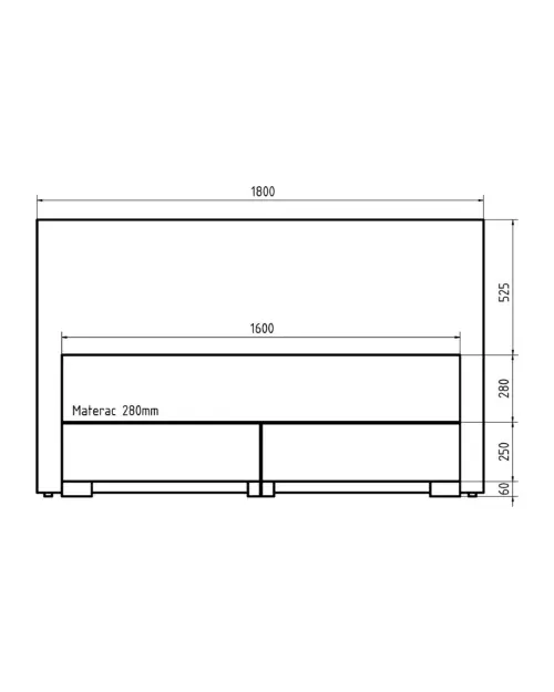 Континентальная кровать Reve 160x200 с ящиком темно-бежевая