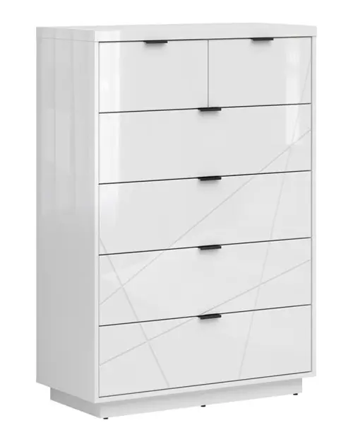 Cómoda Forn 90 cm con 6 cajones blanco brillo