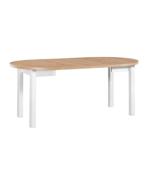 Mesa extensible redonda Balard 100-180/100 roble artisan/blanco