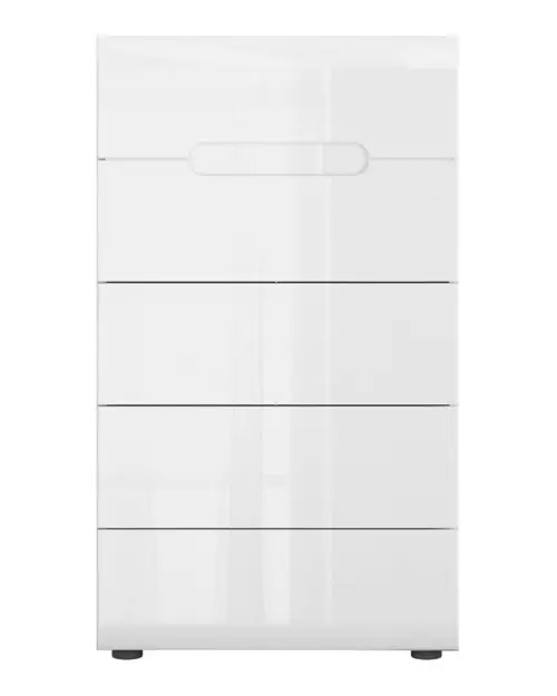 Cómoda Azteca Trio 60 cm con 5 cajones blanco brillo