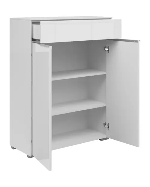 Cómoda Nevada 81 cm con 2 puertas y un cajón blanca