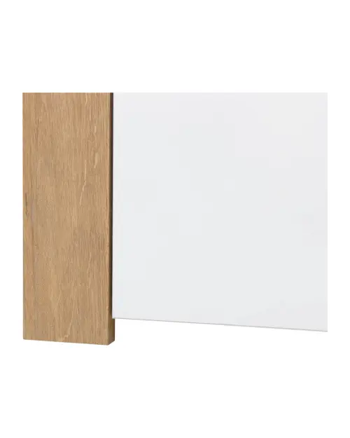 Estantería Balder 62 cm con puertas y cajón roble riviera/blanco brillo