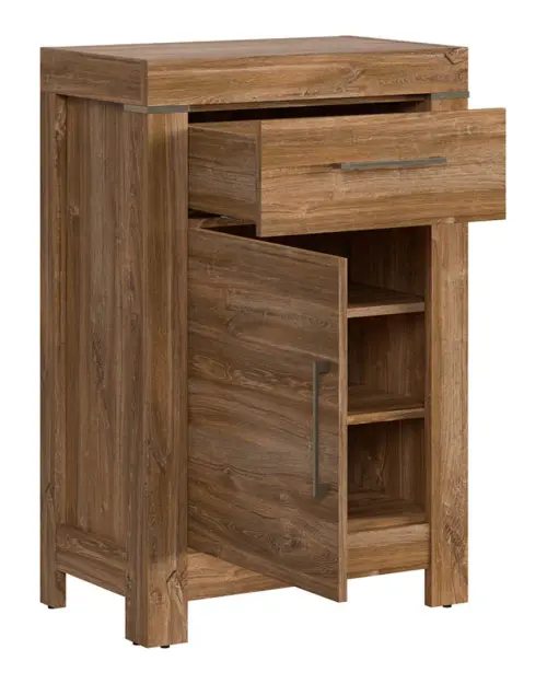 Cómoda Gent 66 cm con puertas y cajón roble stirling