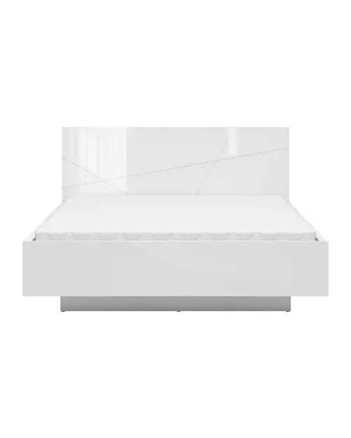 Cama Forn 160x200 con somier y contenedor blanco brillo