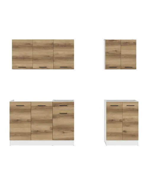 Zestaw kuchenny Junona Line A 180 cm dąb delano jasny bez blatu