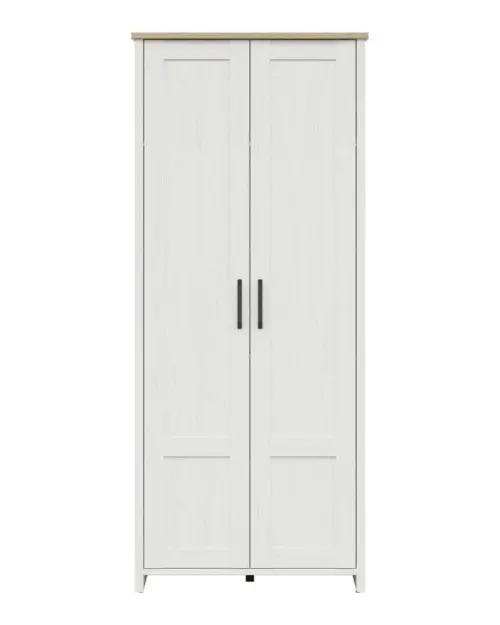 Armario de dos puertas Loksa 84 cm pino andersen blanco/roble grandson