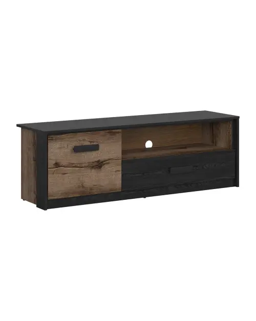Mueble RTV Kassel 150 cm con puertas y cajón roble monastery