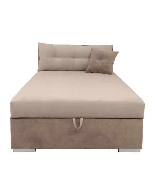 Sofá cama Rico con arcón y respaldo ajustable beige