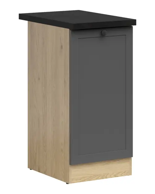 Armario bajo de cocina Junona Line 40 cm izquierdo grafito con encimera