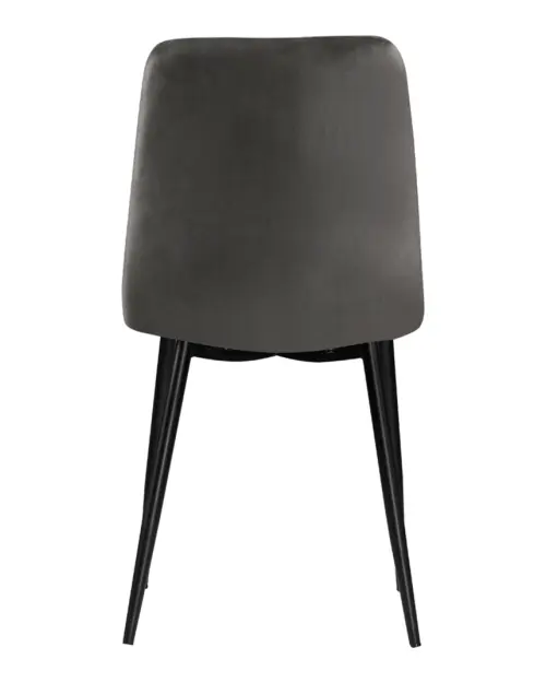 Silla tapizada Silvio terciopelo gris oscuro