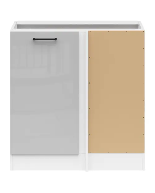 Armario de cocina inferior de esquina Junona Line claro derecha gris claro brillo esquinero 100x60 cm