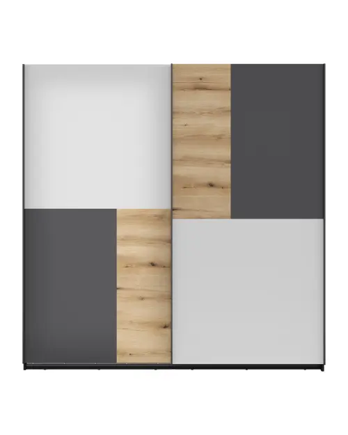 Шкаф-купе MIX 215 см черный/светло-серый/антрацит/дуб эвок